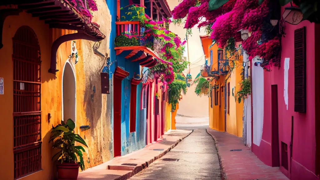 MorocConnect Street With Houses Multi Colored Facades